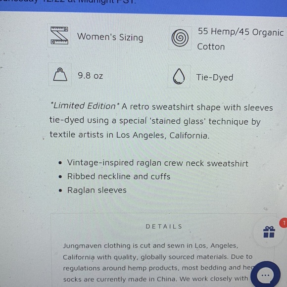 Jungmaven stained glass alpine raglan sweatshirt small clay green/mint - Picture 2 of 15